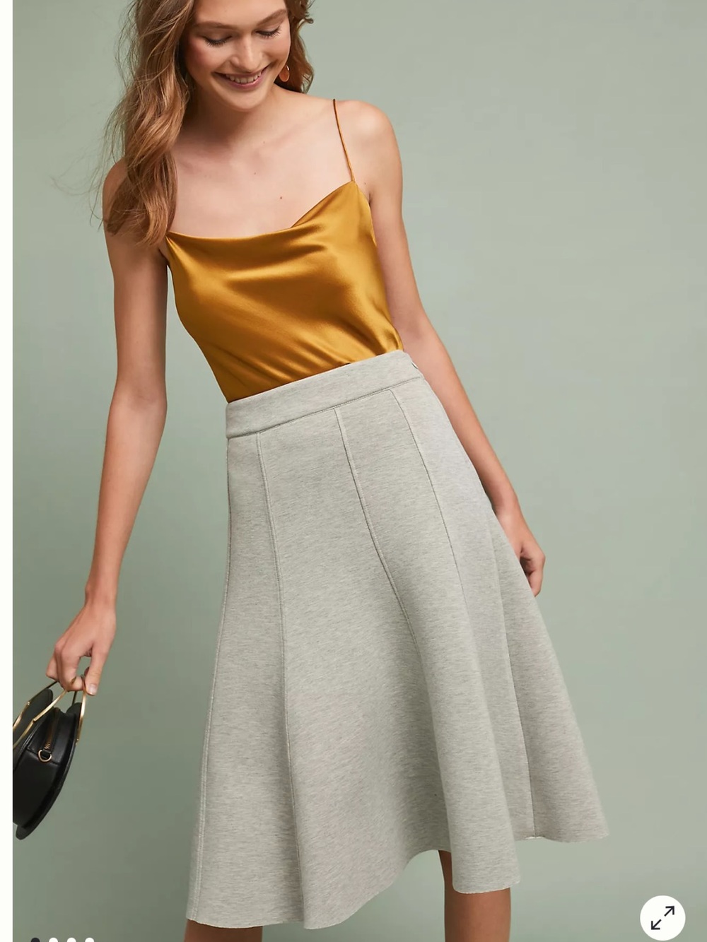 Anthropologie Maeve Renna A-line Midi Skirt Women’s SZ US 14 Heather Grey